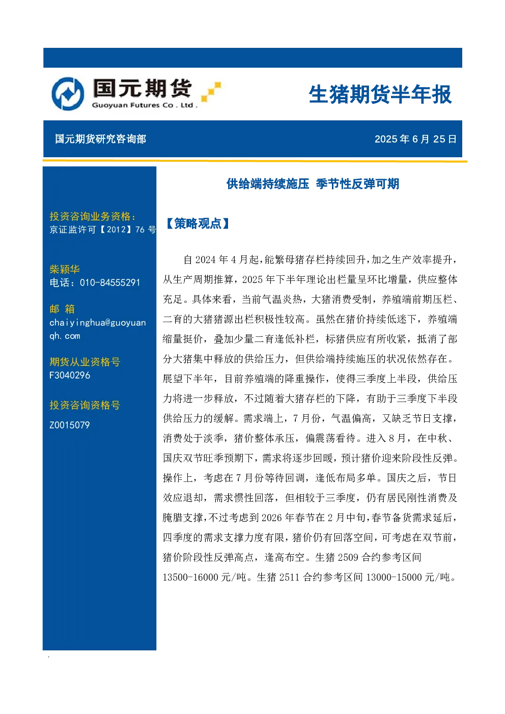 报告封面