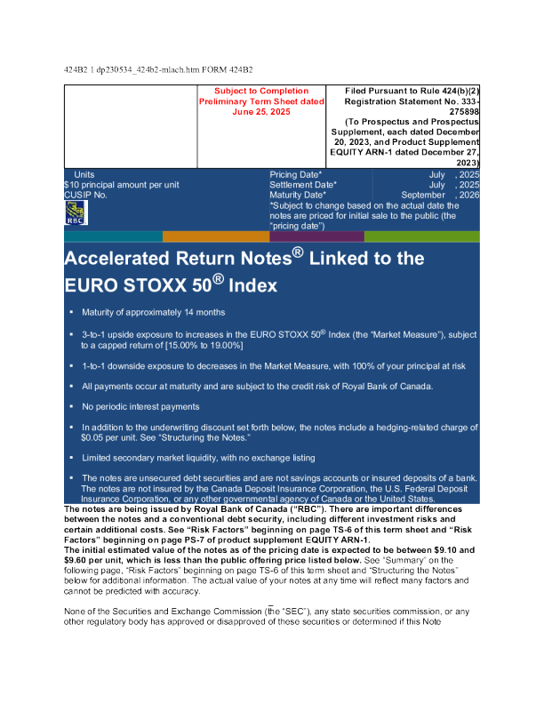 加拿大皇家银行美股招股说明书(2025-06-26版)