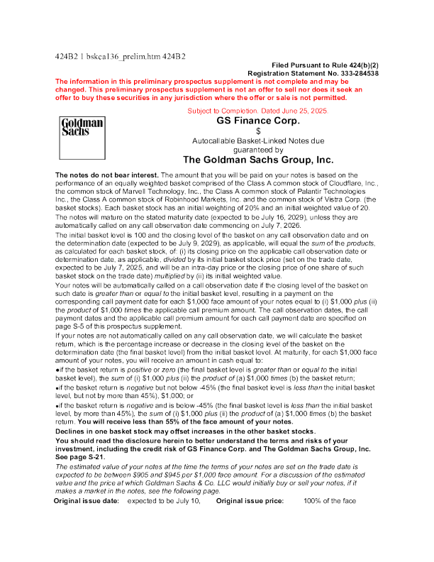 高盛美股招股说明书(2025-06-26版)