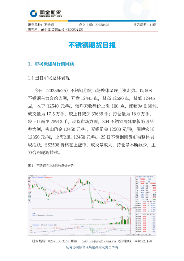 不锈钢期货日报