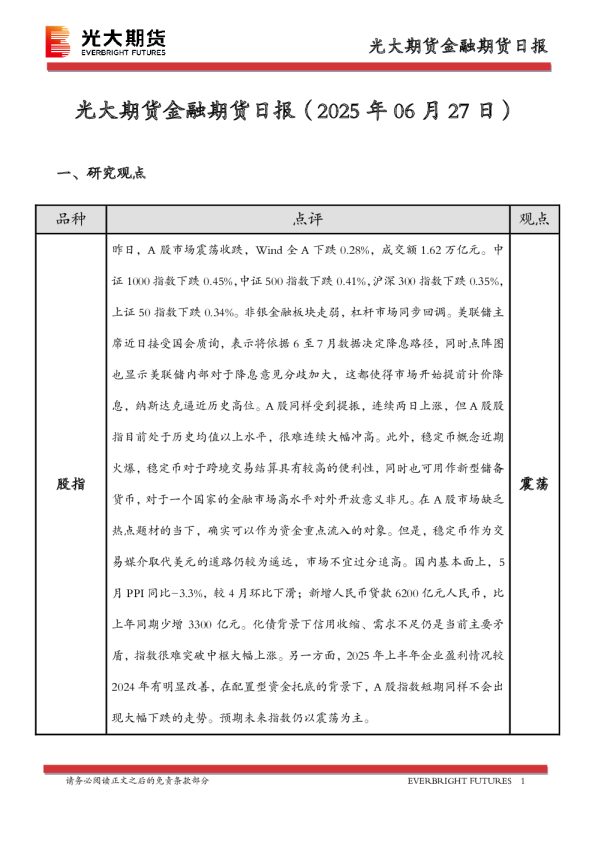 光大期货金融期货日报