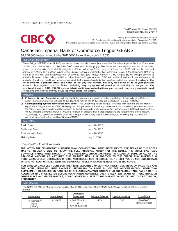 加拿大帝国商业银行美股招股说明书(2025-06-27版)