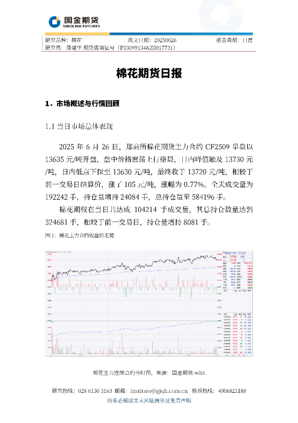 观投研之棉花日报