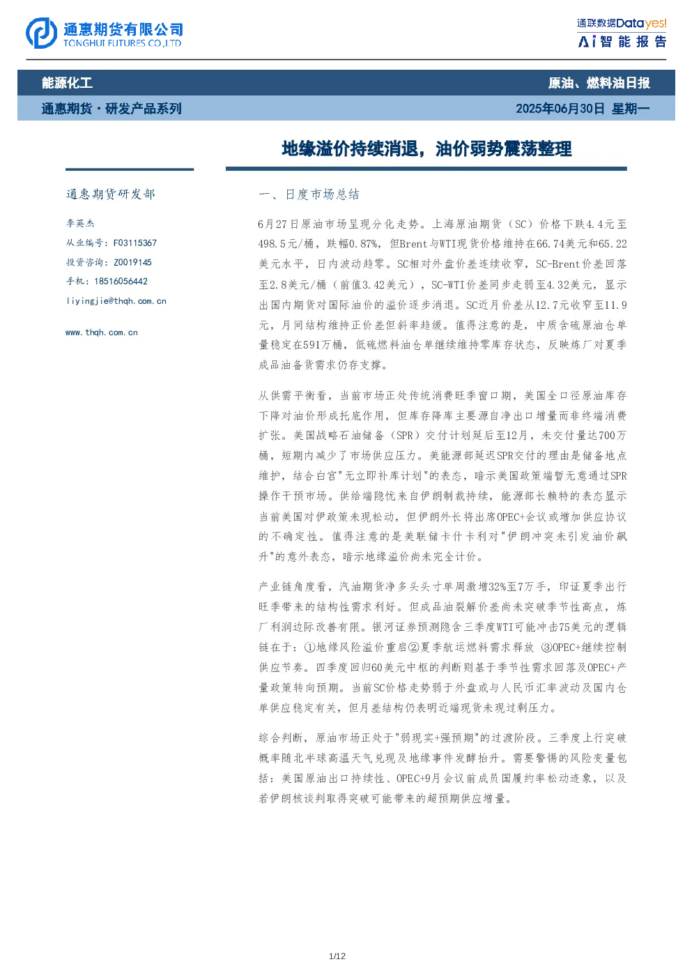 报告封面