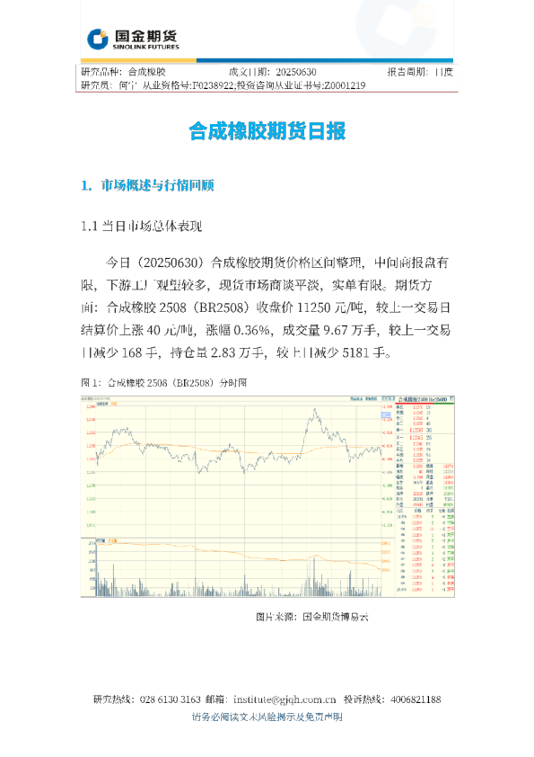 合成橡胶期货日报