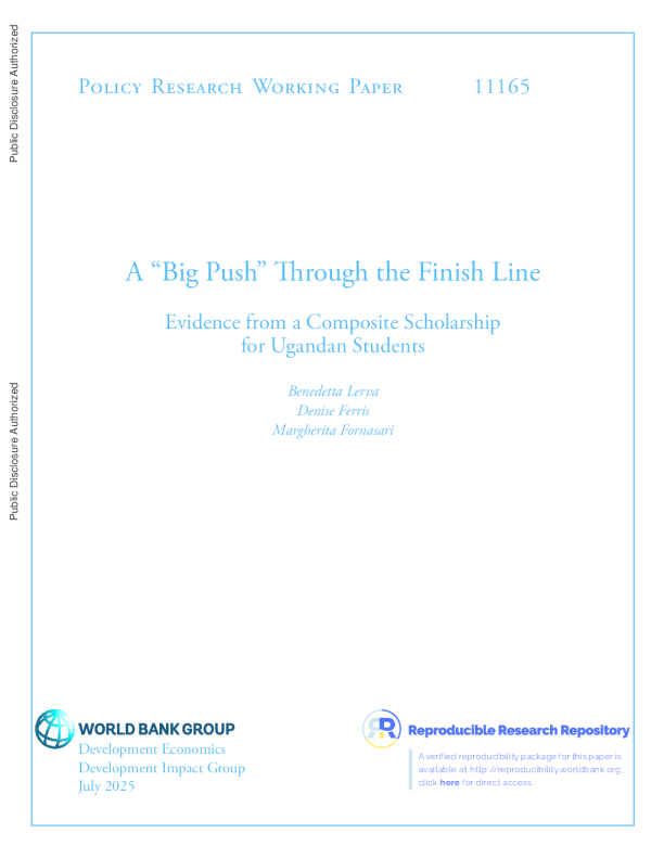 通过终点线的“大力推动”：来自乌干达学生综合奖学金的证据（英）