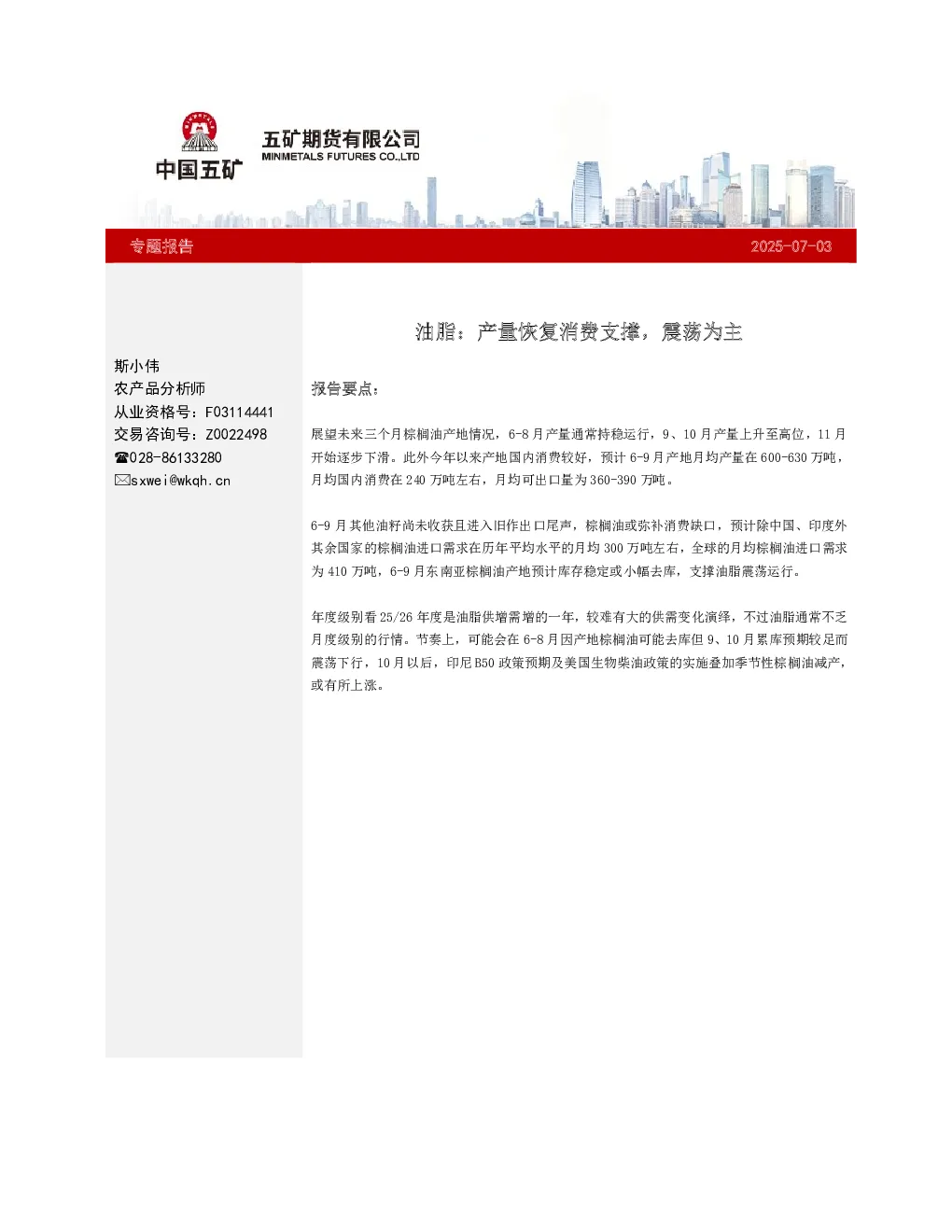 报告封面