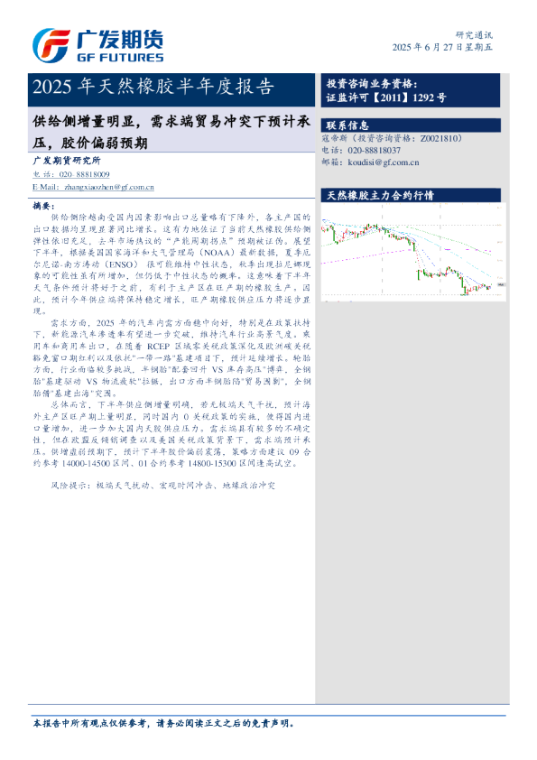 2025年天然橡胶半年报