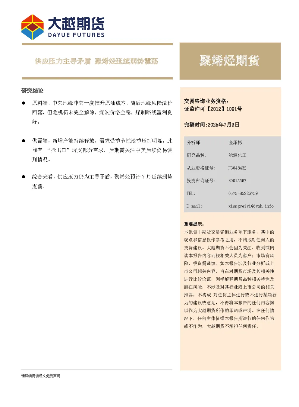 报告封面