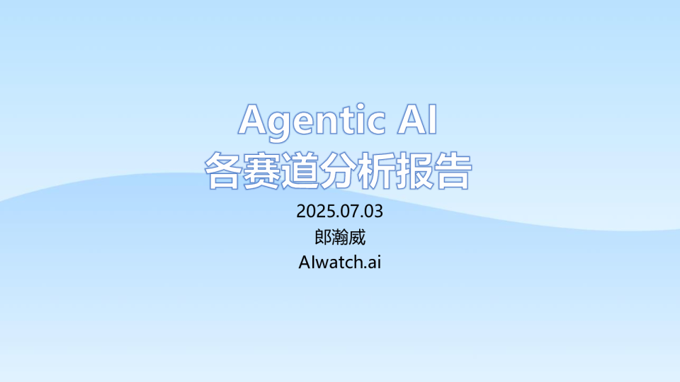 Agentic AI各赛道分析报告