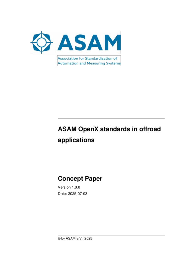 越野应用中的ASAM OpenX标准概念白皮书