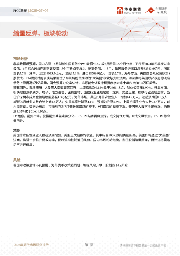 2025年期货市场研究报告：缩量反弹，板块轮动