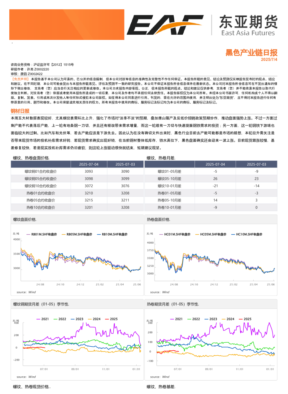 黑色产业链日报