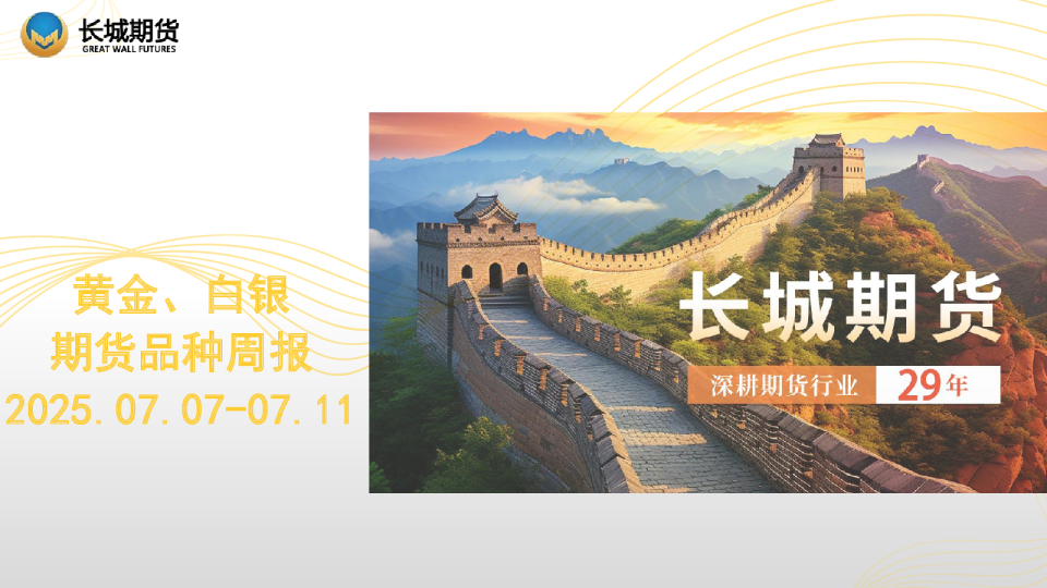 黄金、 白银期货品种周报