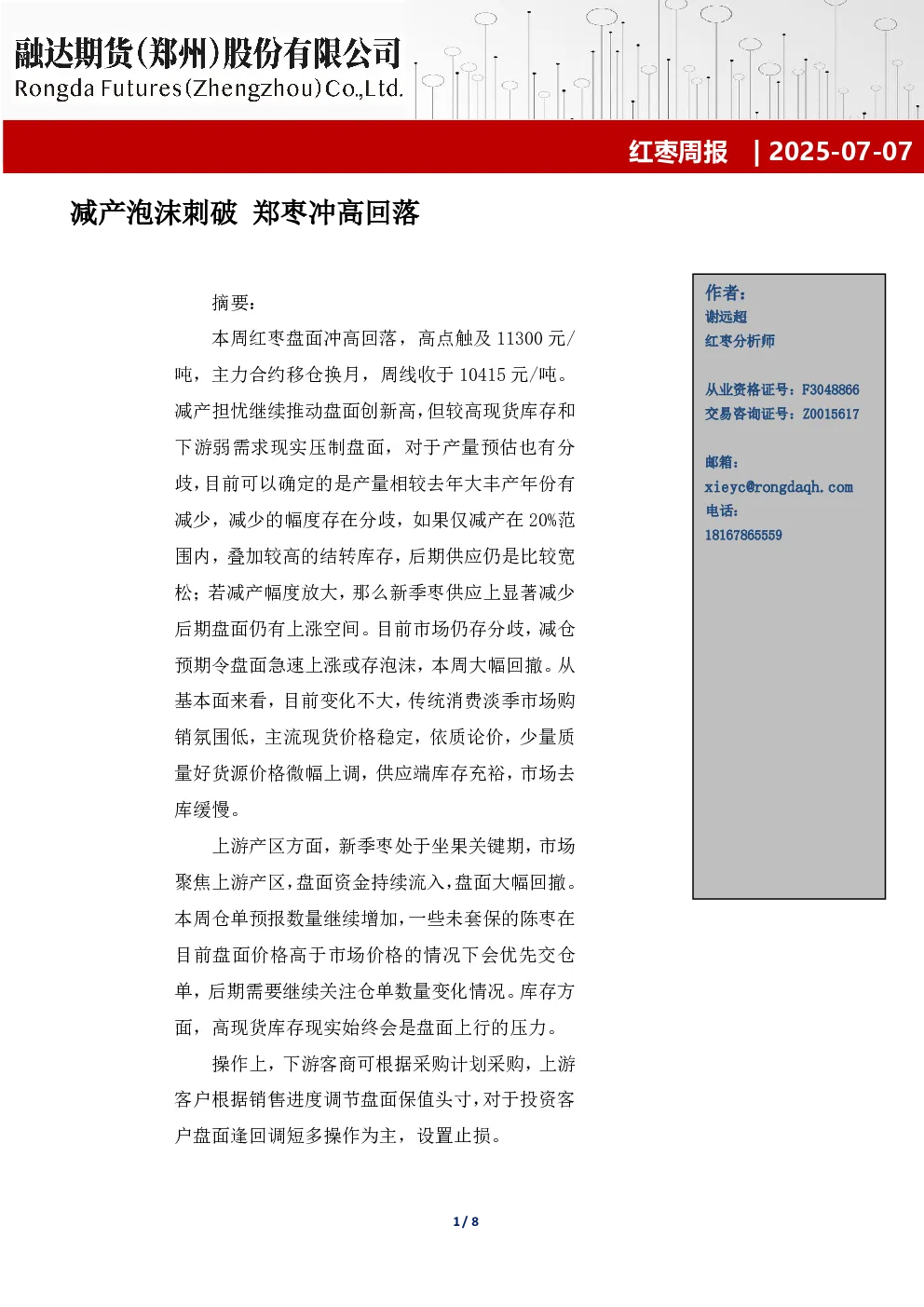 报告封面