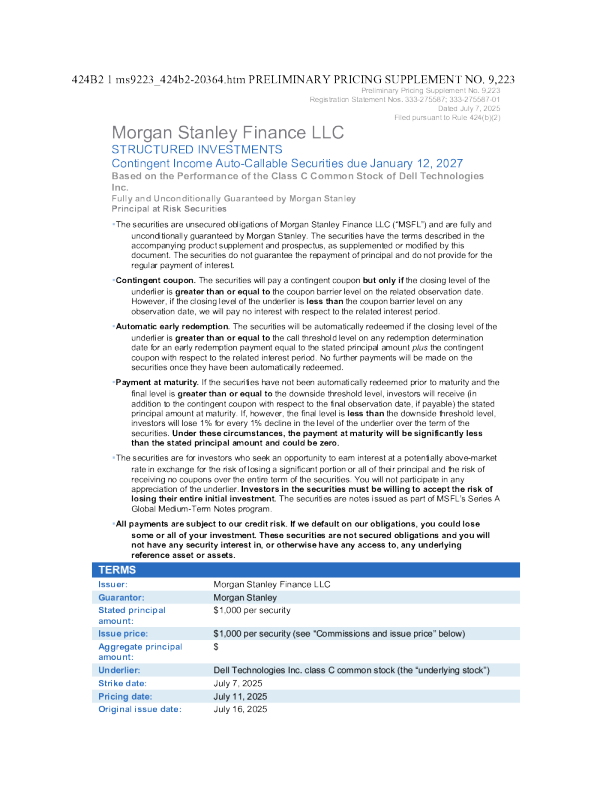 摩根士丹利美股招股说明书(2025-07-07版)