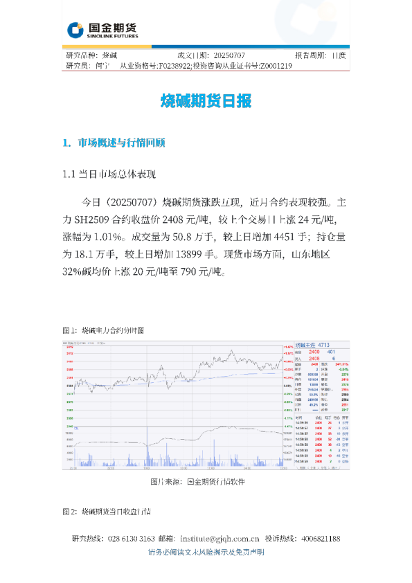 烧碱期货日报