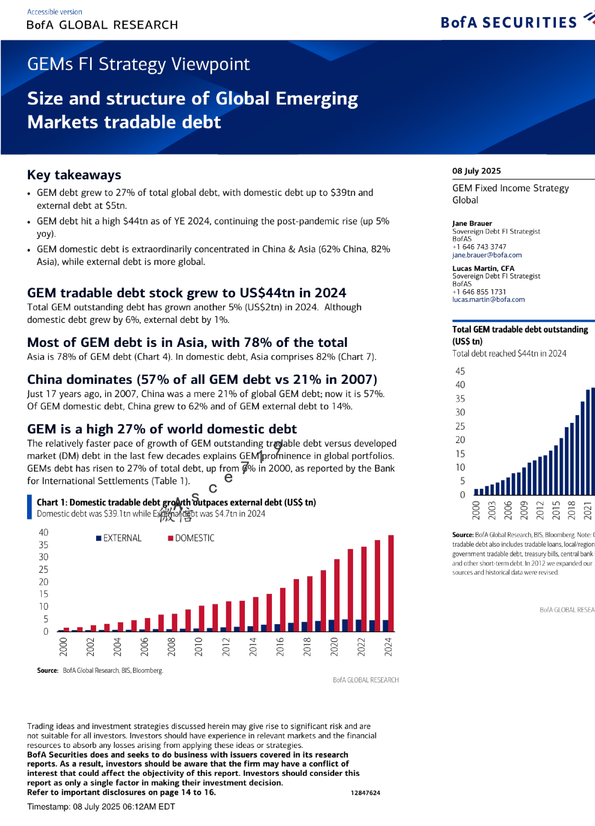 新兴市场固定收益策略观点：全球新兴市场可交易债务的规模与结构