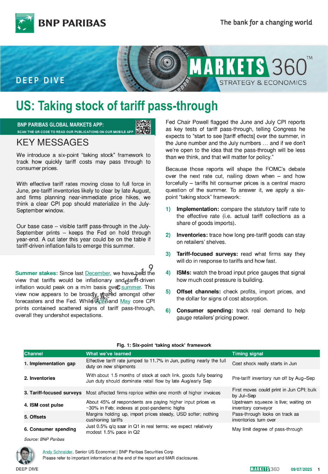 美国：评估关税传导效应