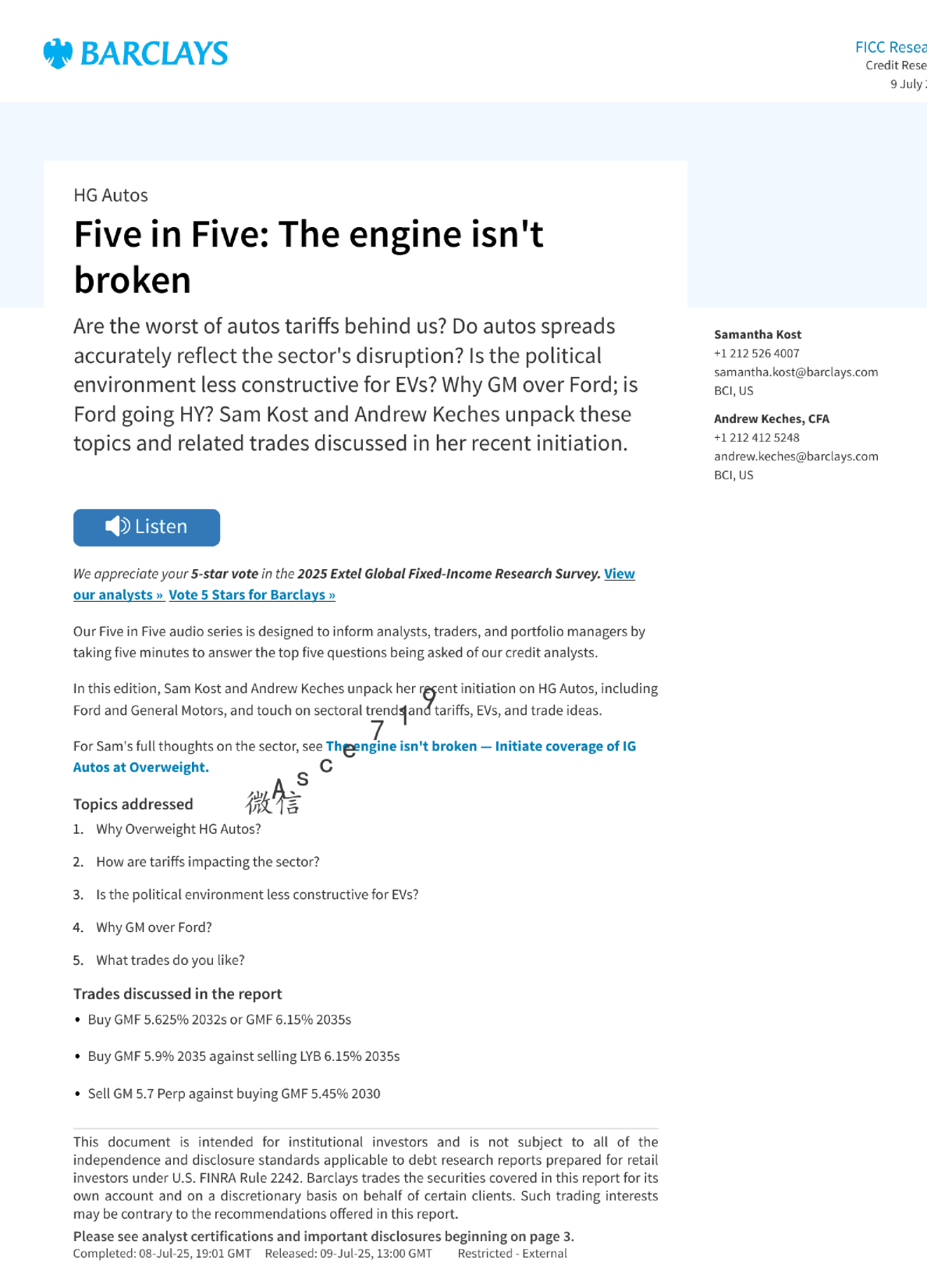 HG五合五汽车：发动机没有坏