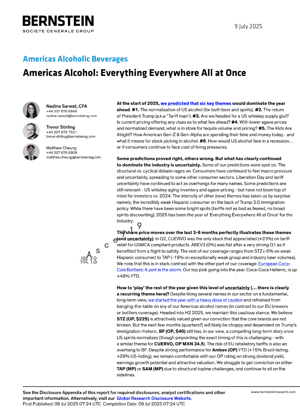 美洲酒精饮料行业：一切无处不在同时发生