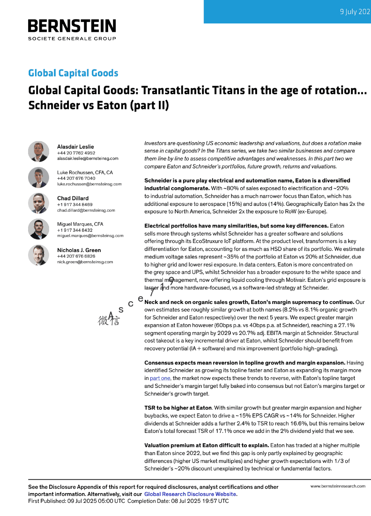 全球资本货物：轮换时代的大西洋巨头——施耐德与伊顿（第二部分）