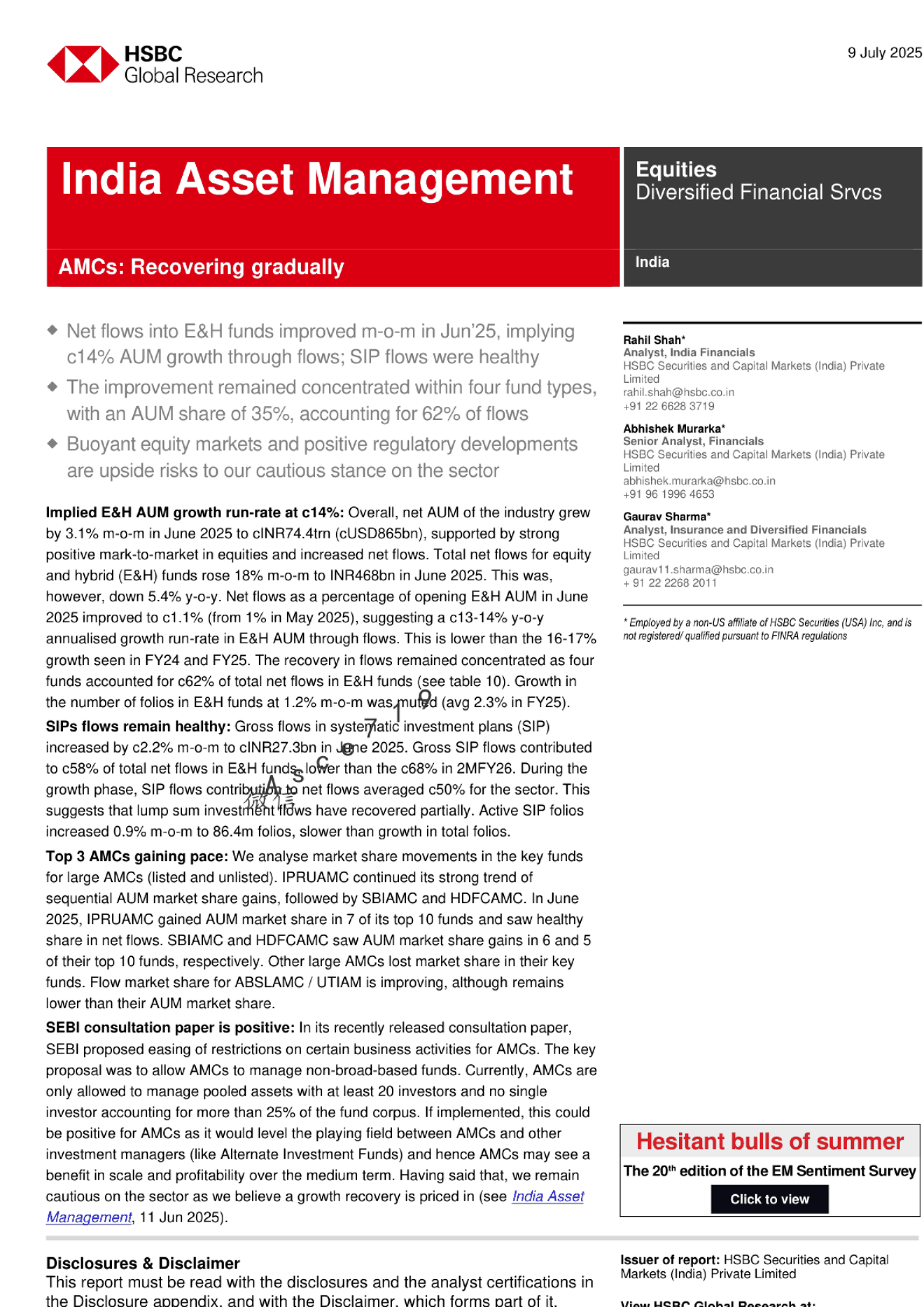 资产管理公司：逐步复苏