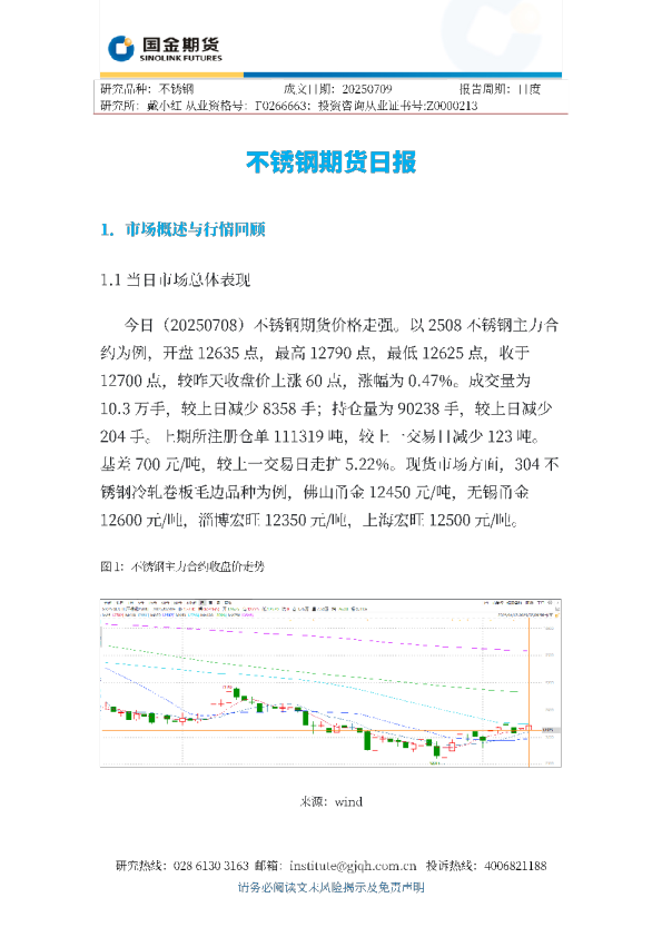 不锈钢期货日报
