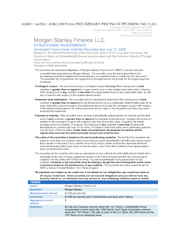 摩根士丹利美股招股说明书(2025-07-10版)