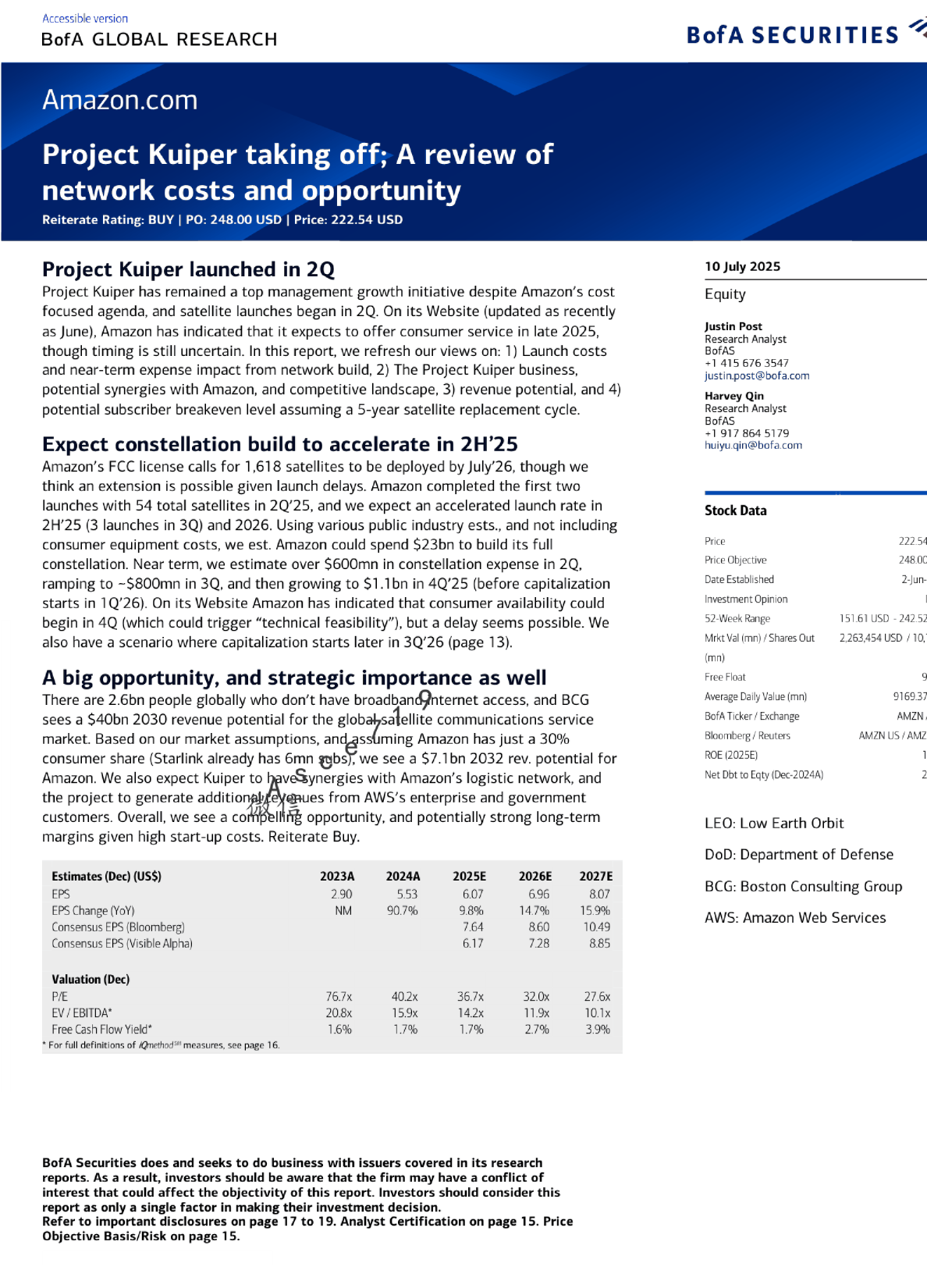 亚马逊Kuiper项目启动：网络成本与机会回顾