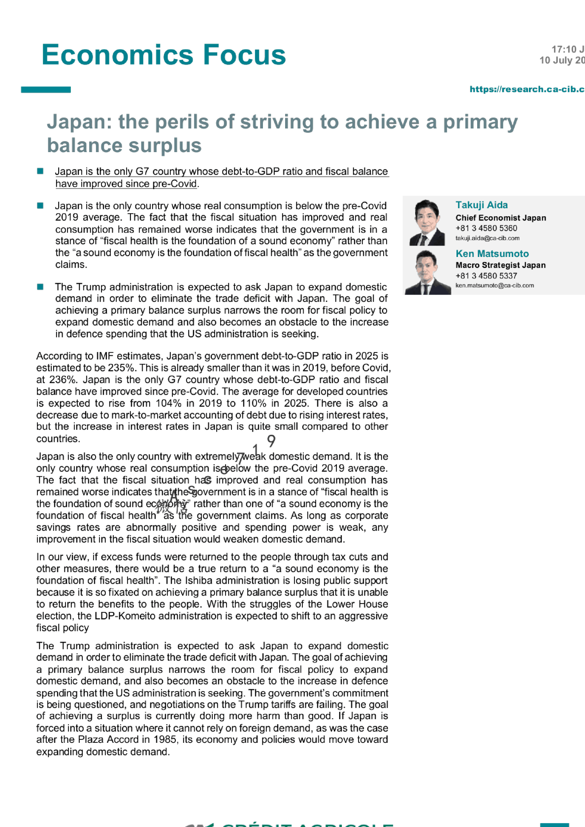 日本：追求基本财政盈余的风险