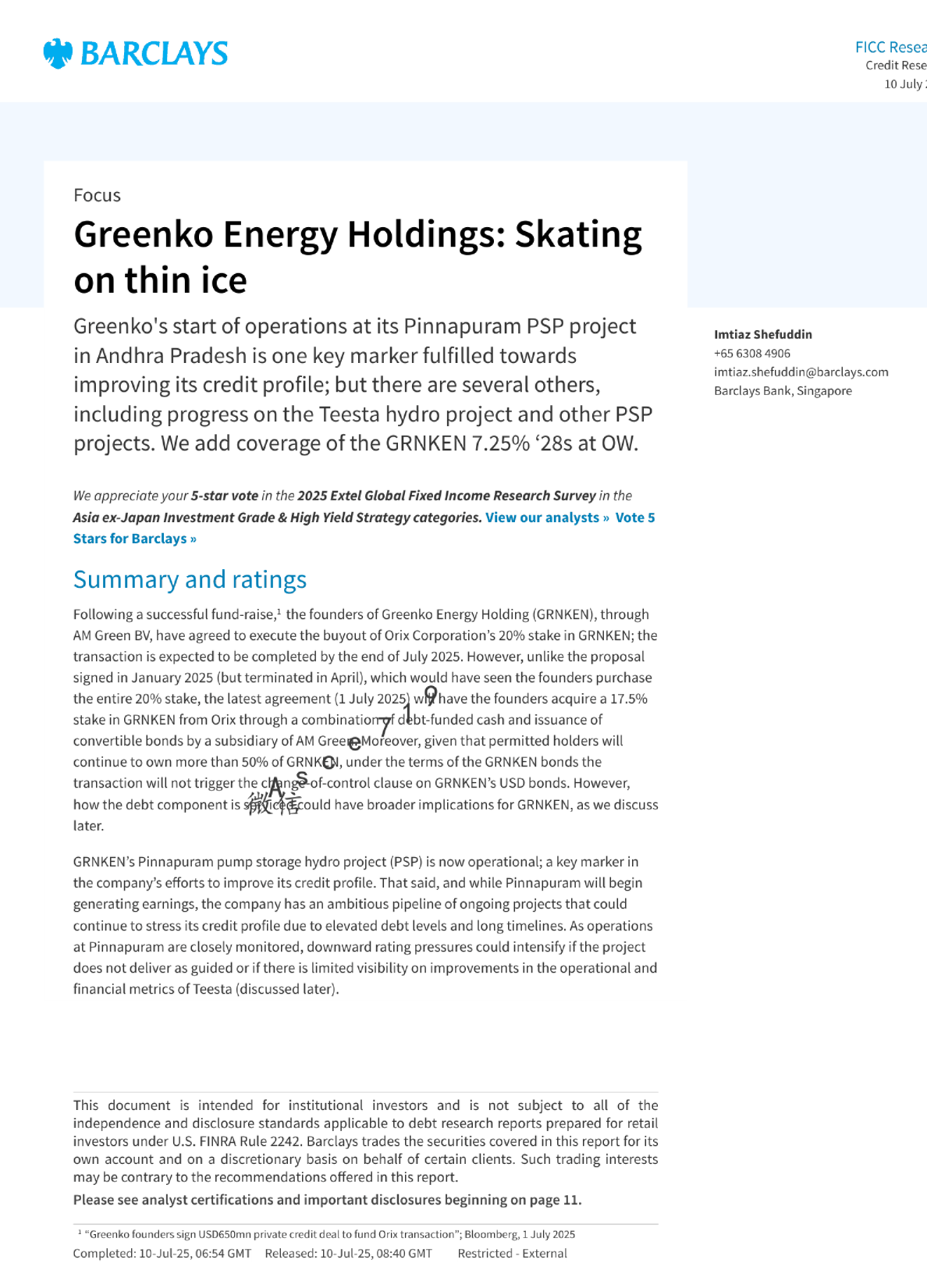 Greenko Energy Holdings: 如履薄冰