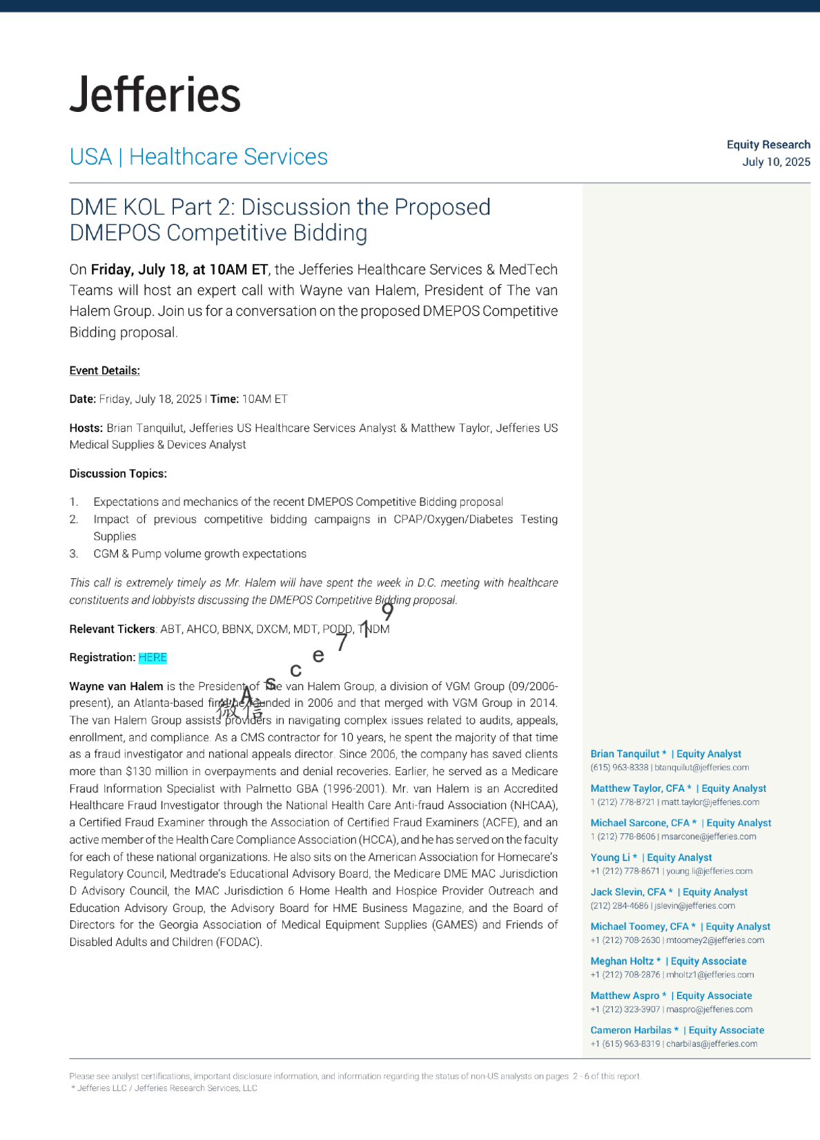 DME KOL Part 2: 讨论拟议的DMEPOS竞争性投标