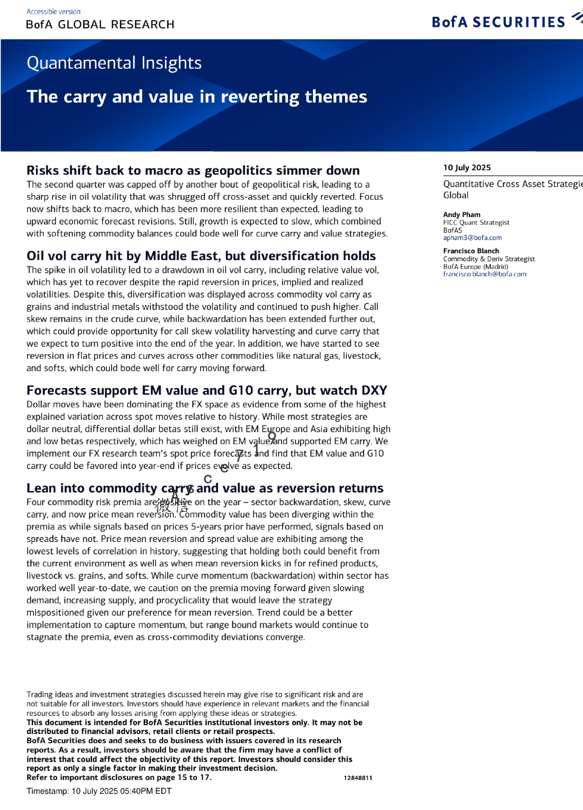 回归主题中的套利和价值