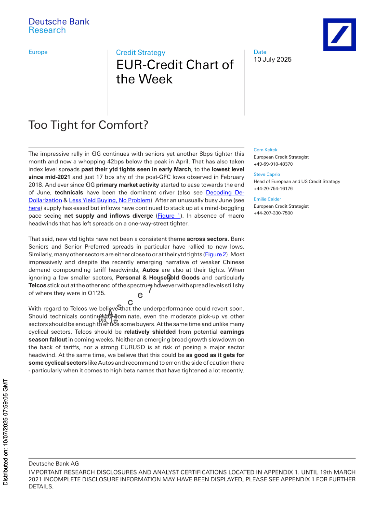 欧元信用周图表：紧缩是否过度？