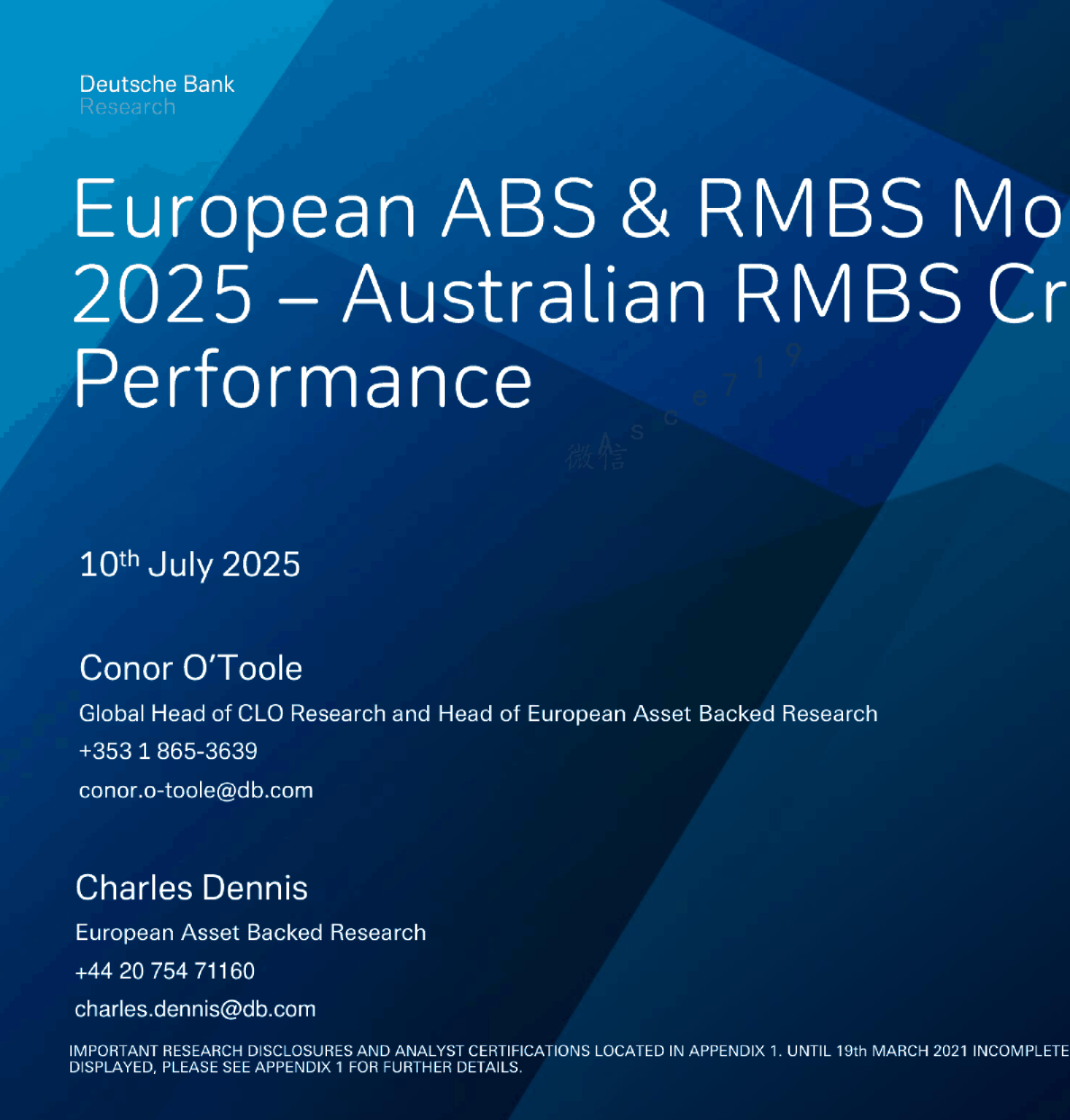 欧洲ABS与RMBS月度报告2025年7月 - 澳大利亚RMBS信用表现