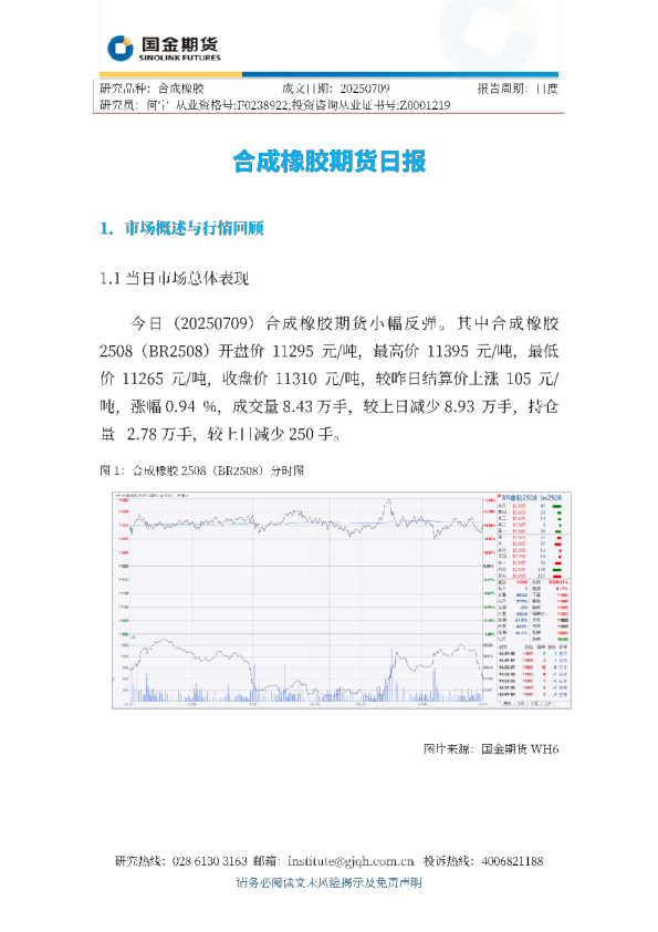 合成橡胶期货日报