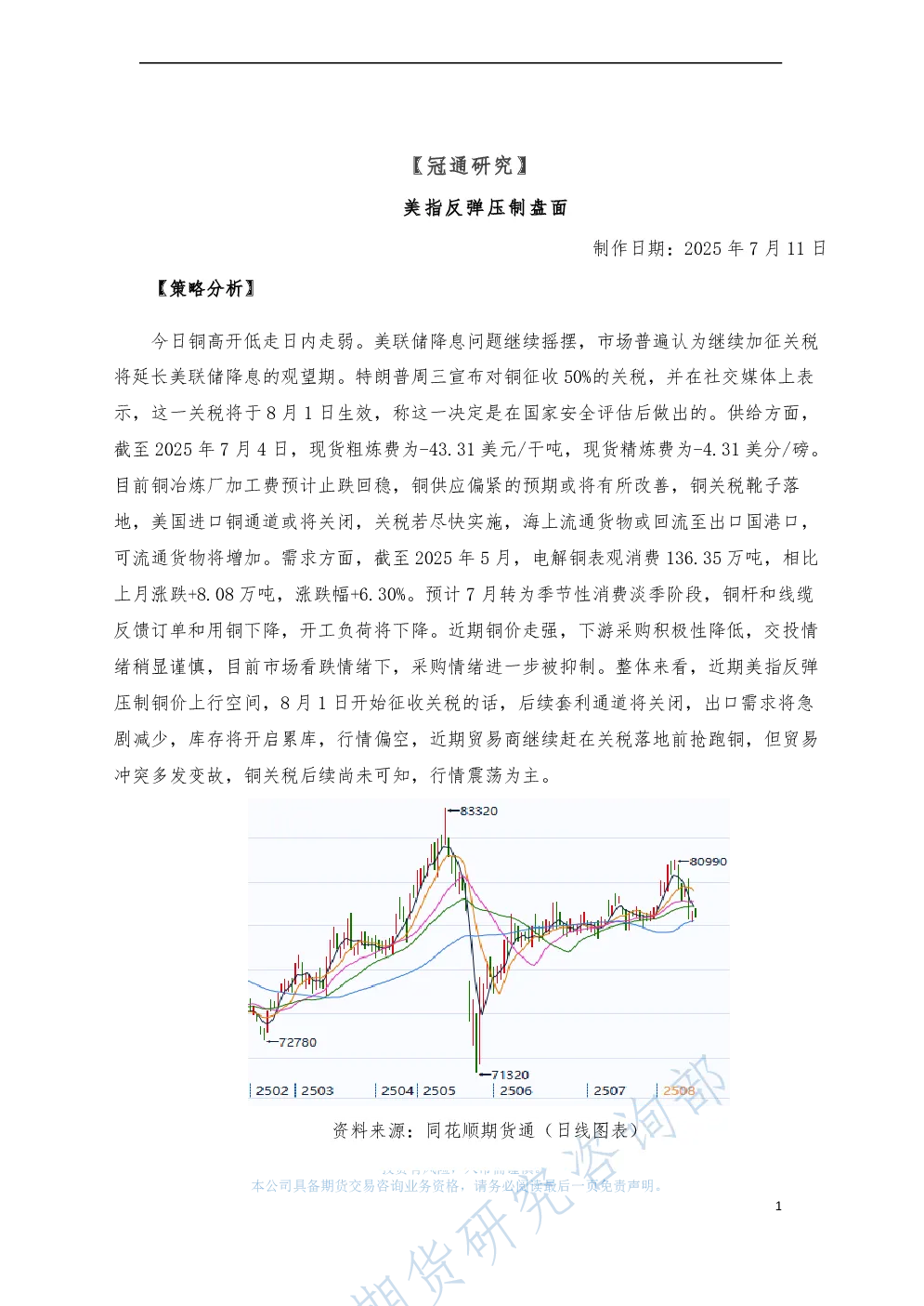冠通研究：美指反弹压制盘面