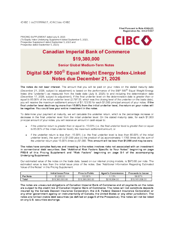 加拿大帝国商业银行美股招股说明书(2025-07-11版)