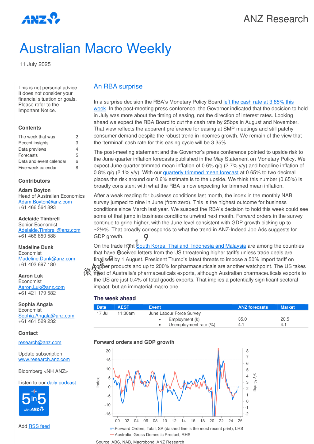 澳大利亚宏观经济周报：RBA意外维持利率不变