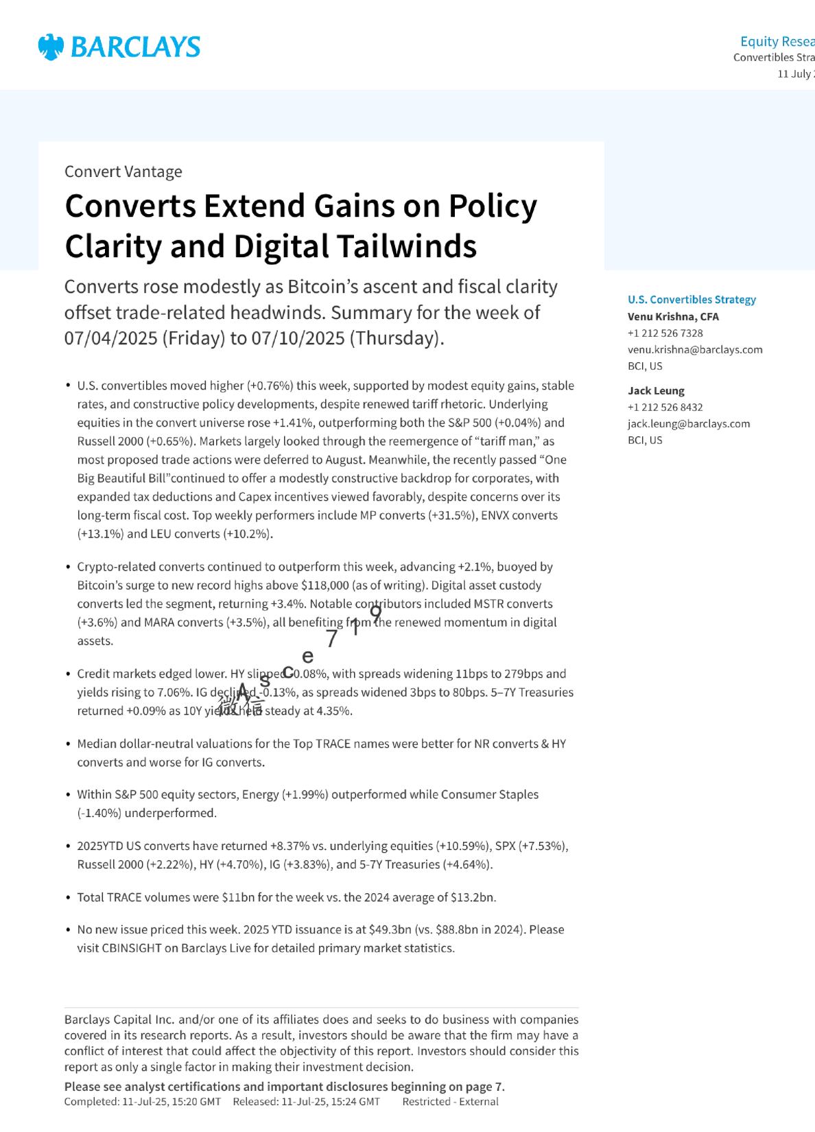 可转换债券策略：政策清晰度和数字资产顺风推动可转债延续涨势