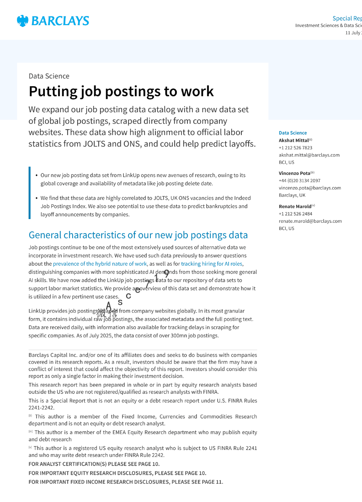 利用职位发布数据进行研究