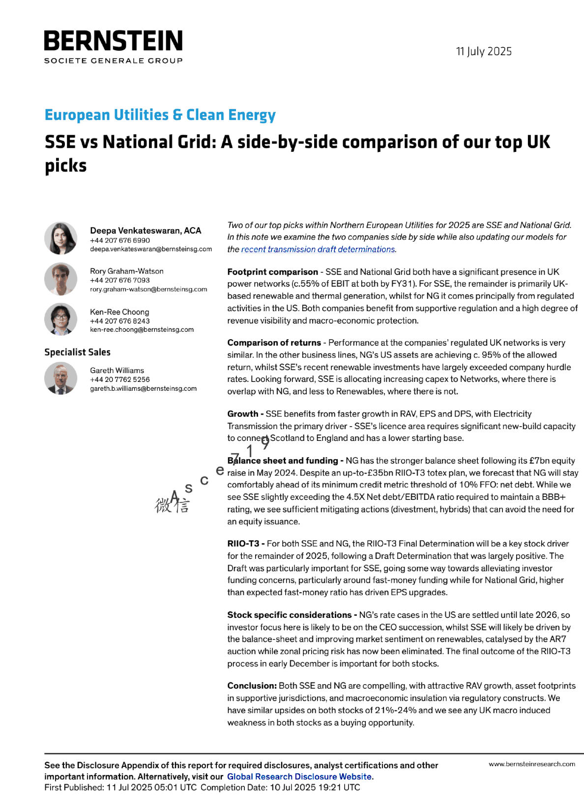 SSE 与国家电网：我们英国首选股的并列比较