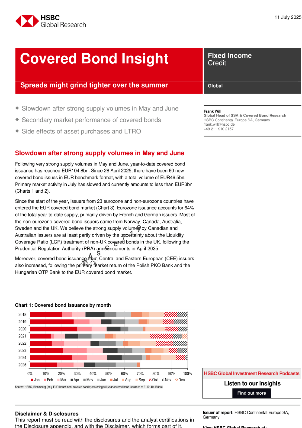全球研究：覆盖债券洞察 - 夏季利差可能逐渐收窄