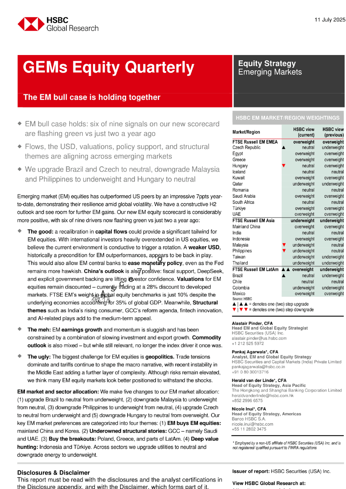 新兴市场牛市格局持续