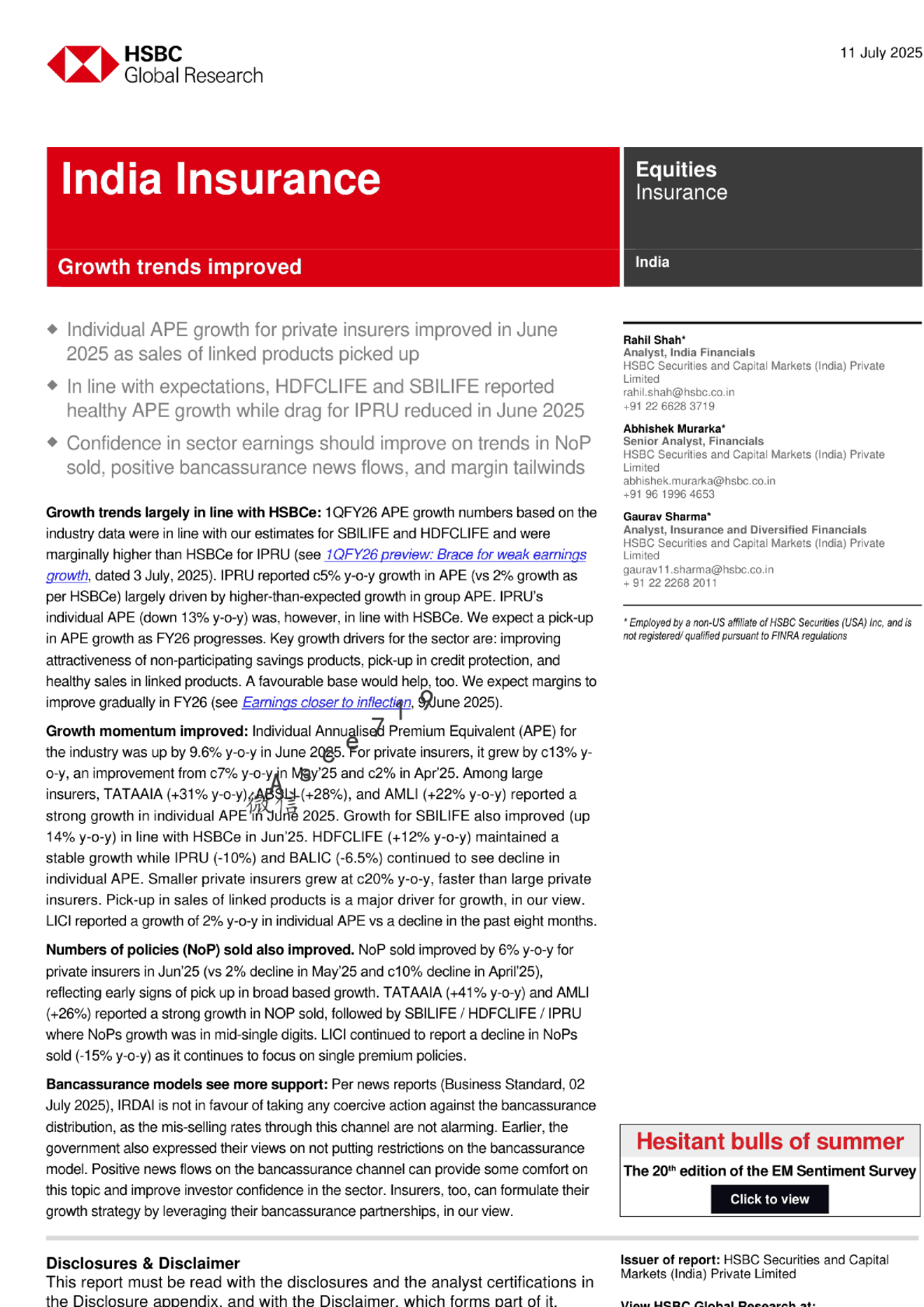 印度保险行业增长趋势改善