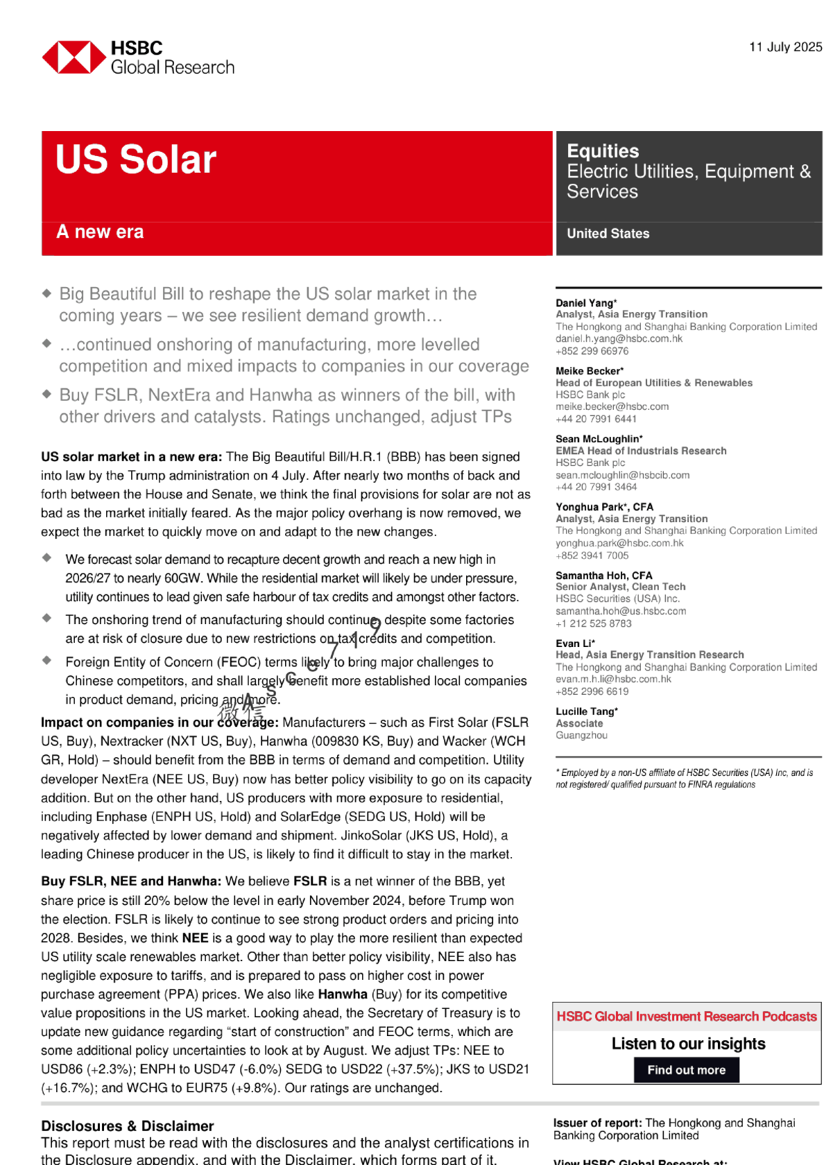 美国太阳能市场迎来新时代：大型美丽法案（BBB）重塑市场格局