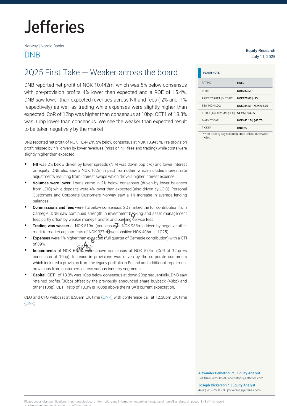 2Q25 初步分析：全面表现疲弱