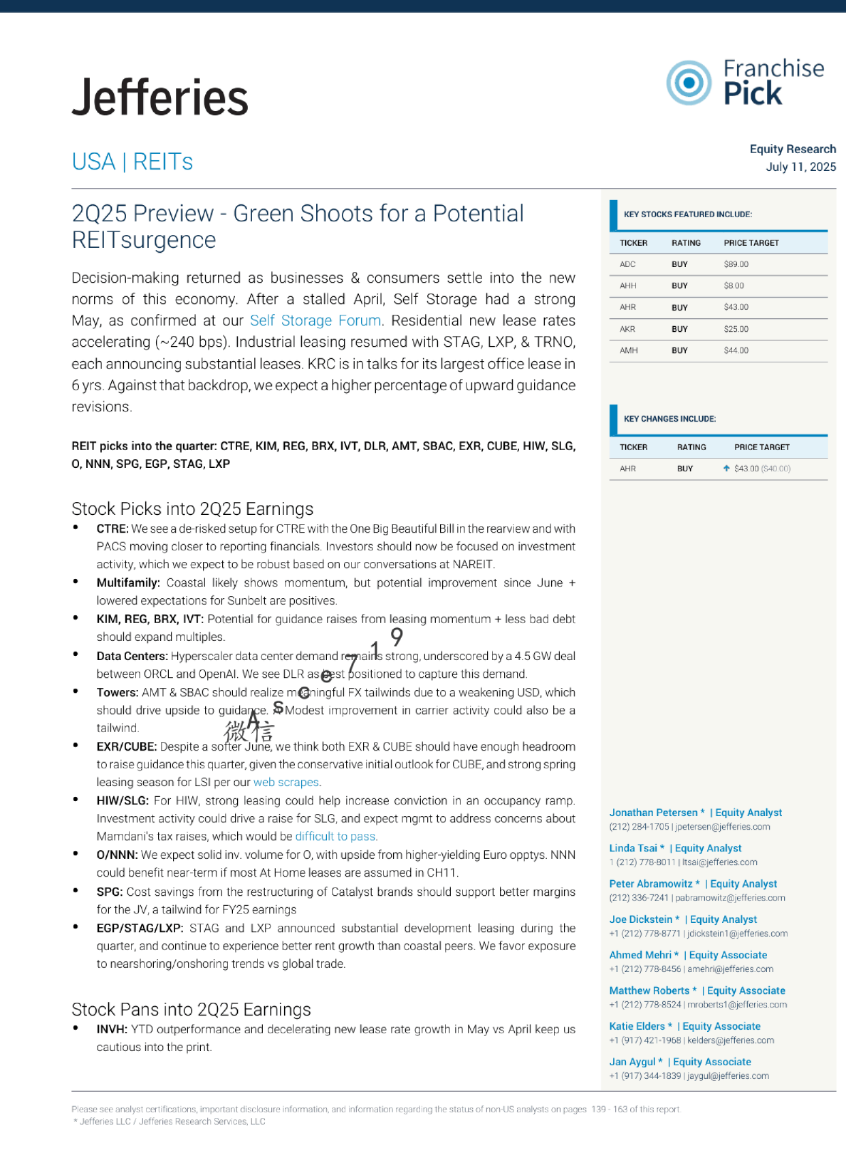 2Q25 预览 - 潜在 REIT 复苏的绿色萌芽