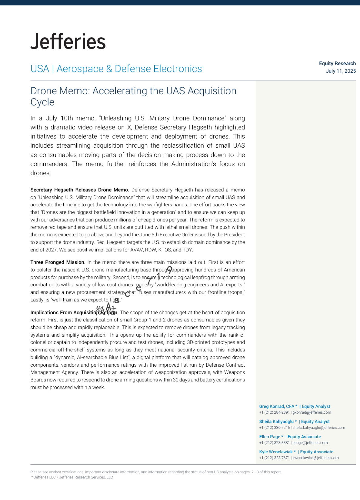 无人机备忘录：加速UAS采购周期